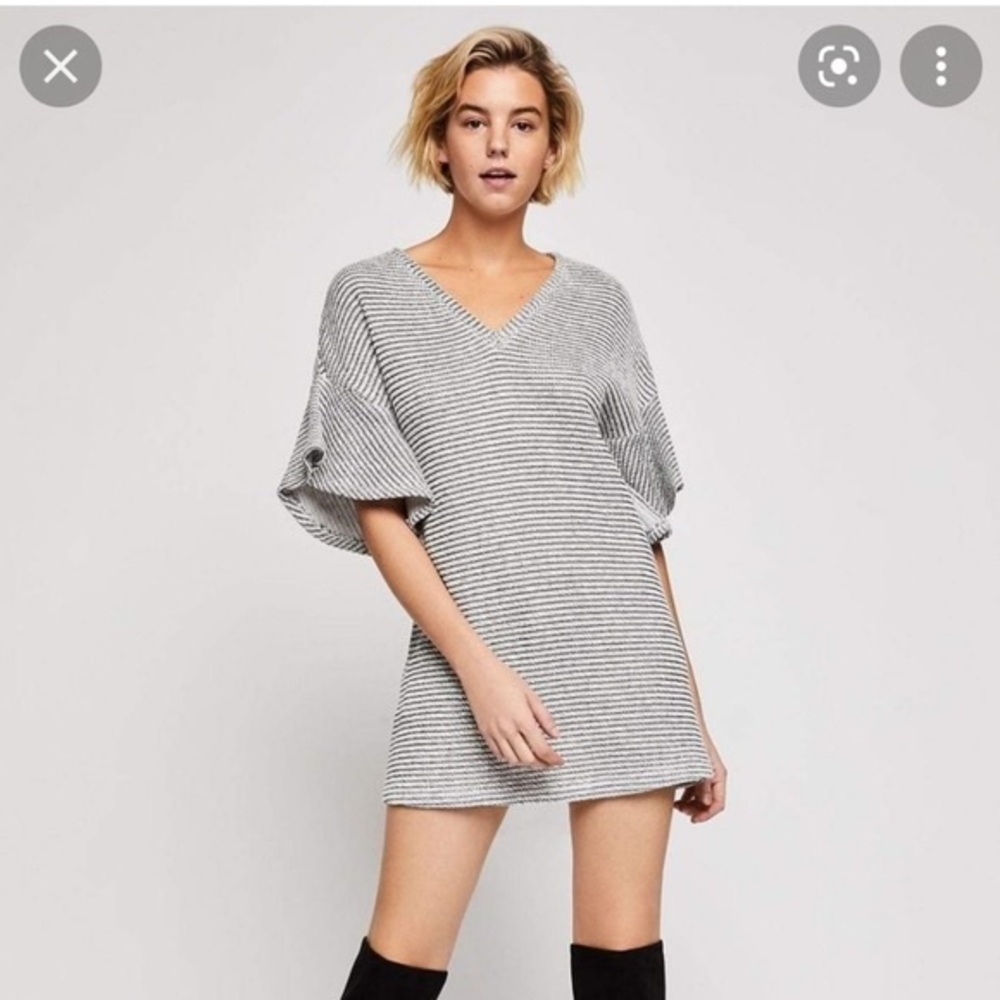 BCBGeneration dress Gardenia Ruffle Sleeve Sweater Dress BCBG